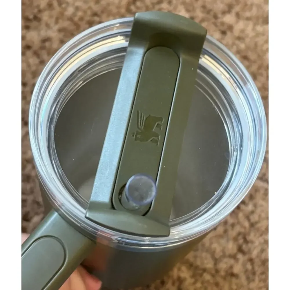 Stanley Quencher H2.0 FlowState 40oz Tumbler Cup Peat Moss Matte Olive Green EUC